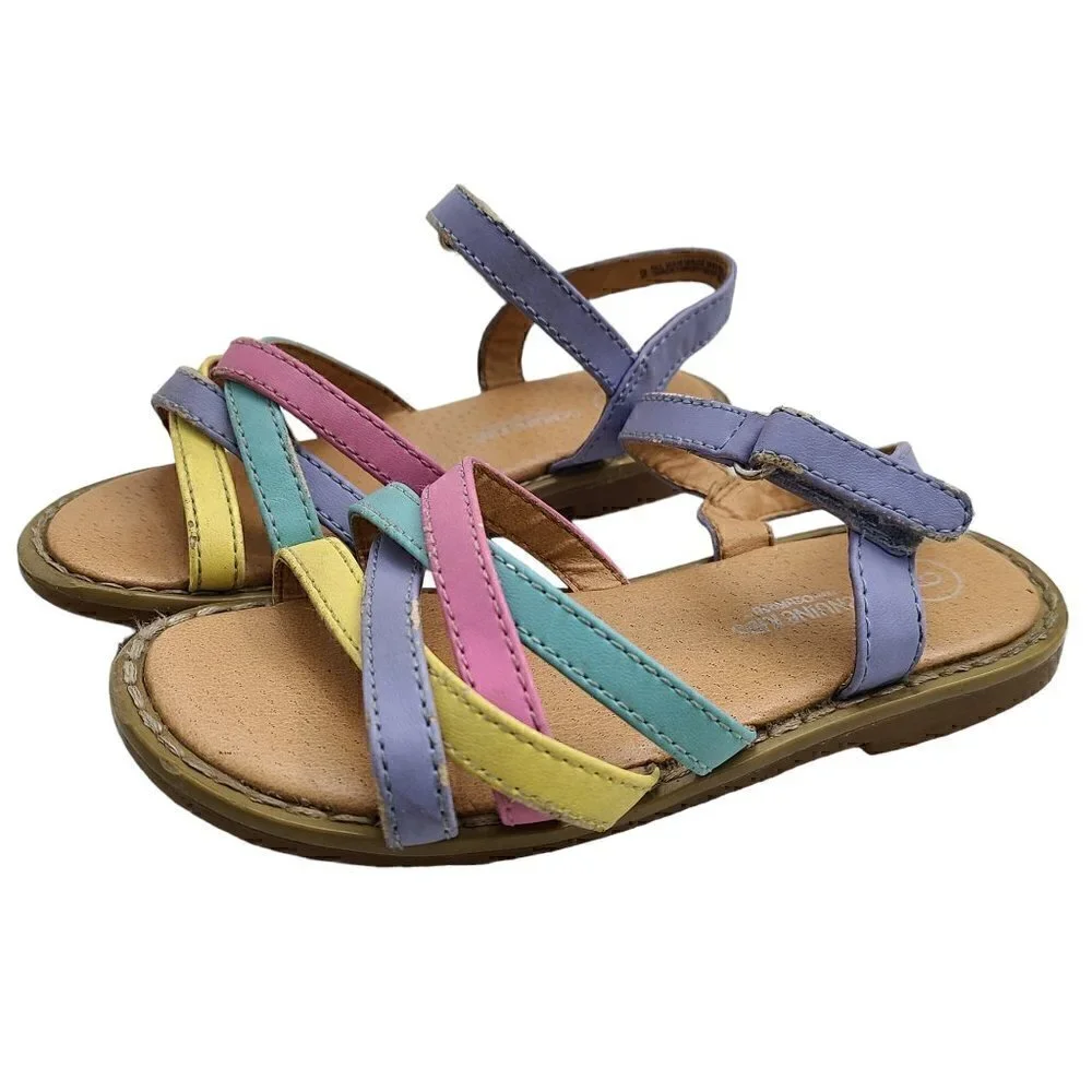 Osh Kosh Genuine Kids Yellow Pink Blue Strappy Girls Sandals